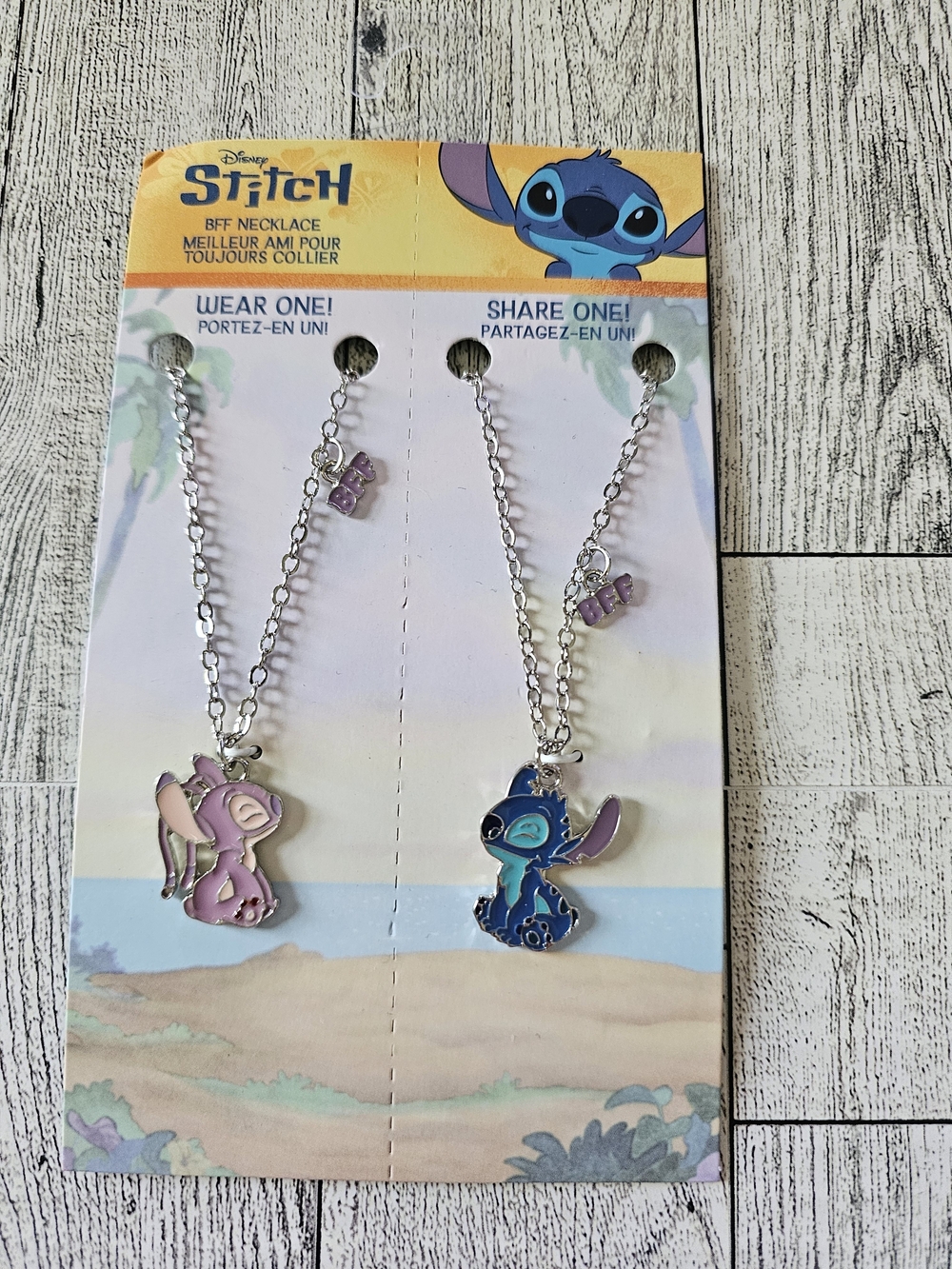 Disney Stitch & Angel BFF Split Pendant Necklaces